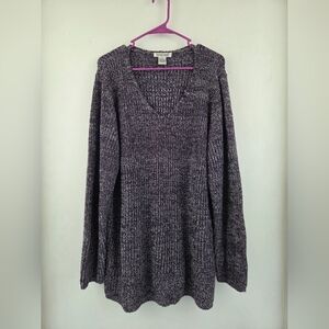 Hasting & Smith Purple Knit V-Neck Sweater